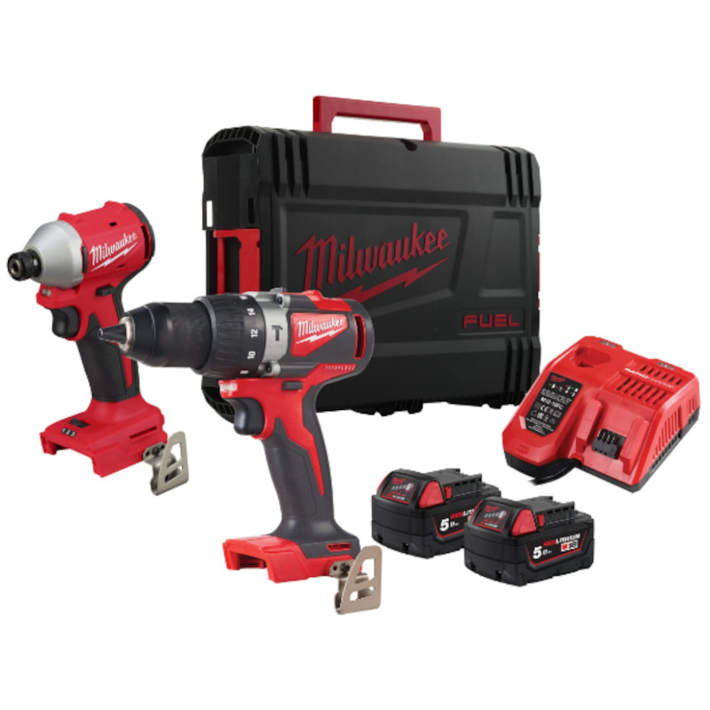 Набор аккумуляторных инструментов Milwaukee M18 BLPP2A3-502X (Шуруповерт M18 BLPD2 + Винтоверт M18 BLIDR) купить в ТМК - отзывы, цена, характеристики, описание и фото